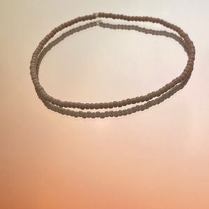 Home made stretchy beaded white bracelet